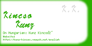 kincso kunz business card